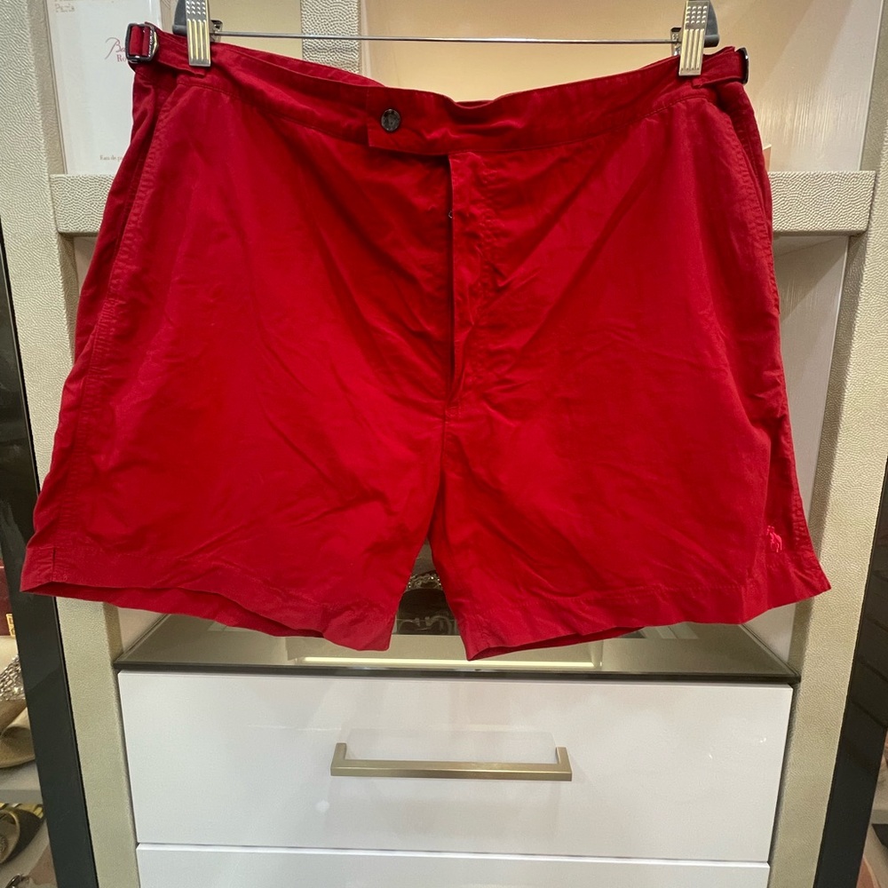Polo by Ralph Lauren Red Men's Flat Front Swimming Shorts size 40